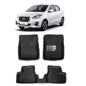 4.5D Car Floor Foot Tray Mats for Datsun Go  - Black